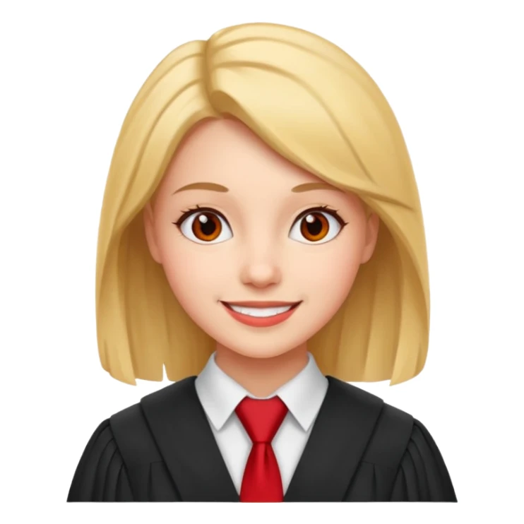 graduate women student with red tie sticker