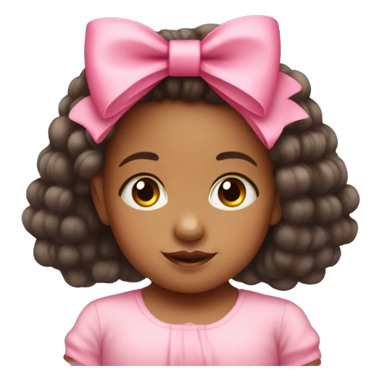 Baby girl with big pink bow sticker