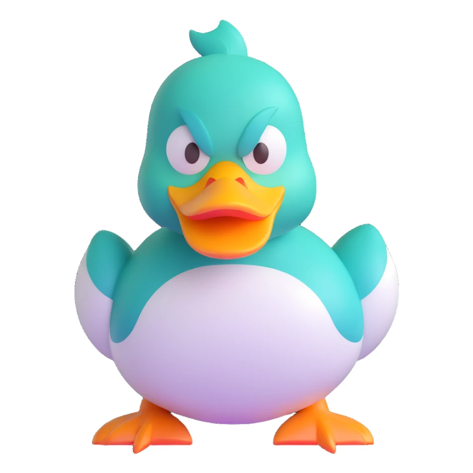 duck with a dark aura and angry face sticker