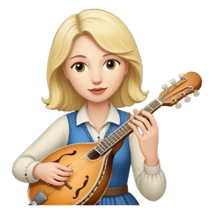 Shot blond haired woman mandolin player sticker