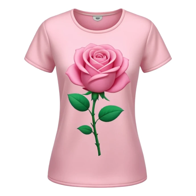 A 3D cartoon rose-pink women’s top with short sleeves, soft fabric texture, gentle lighting, isolated on plain background. Complete plain, no textures. sticker