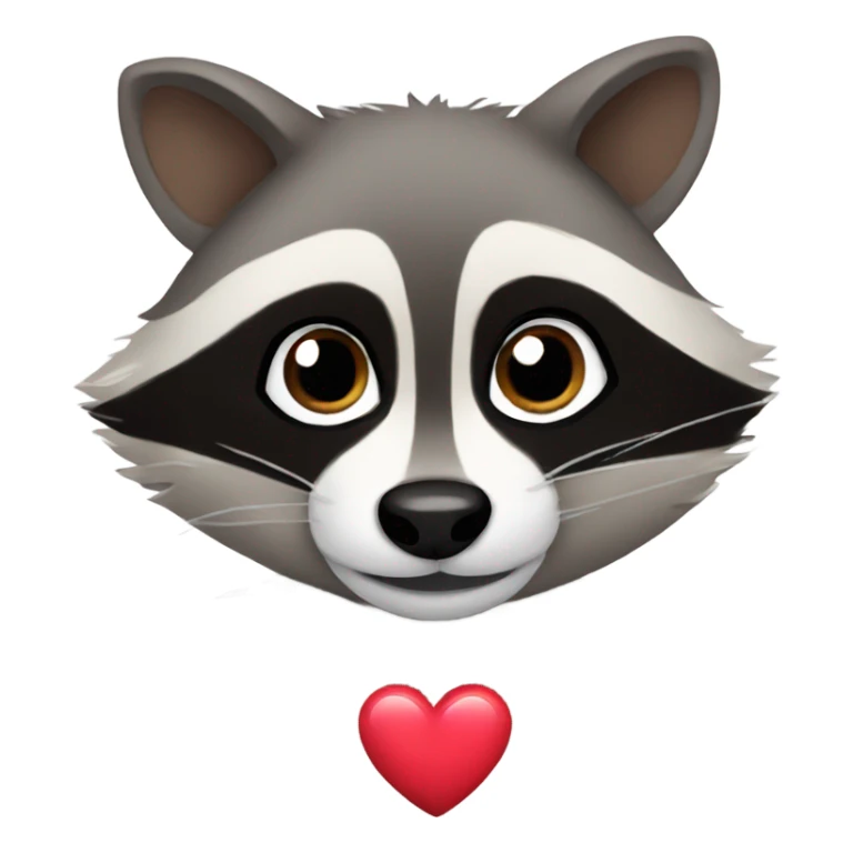 raccoon with heart eyes sticker