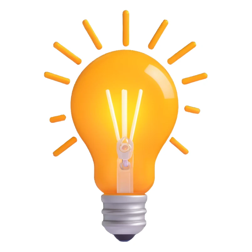 lightbulb, minimalist gear with a spark, polished look sticker