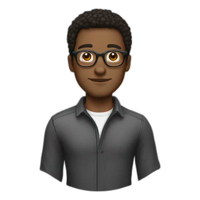 white-male-brunette-black-round-glasses sticker