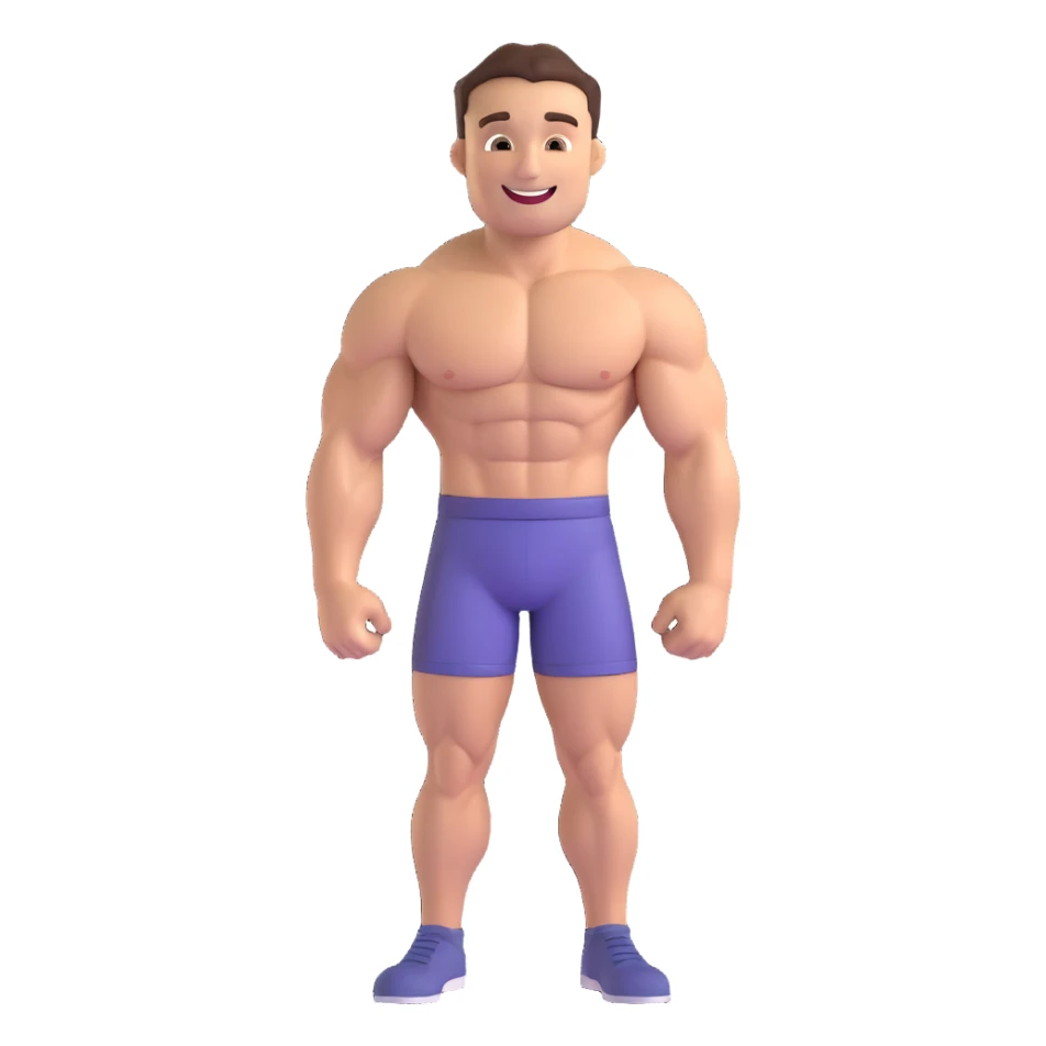 muscular man smiling emoji sticker