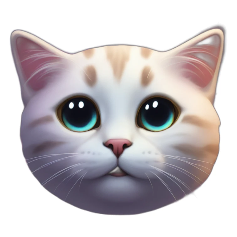 little cat face in realistic nebula in cosmic space sticker