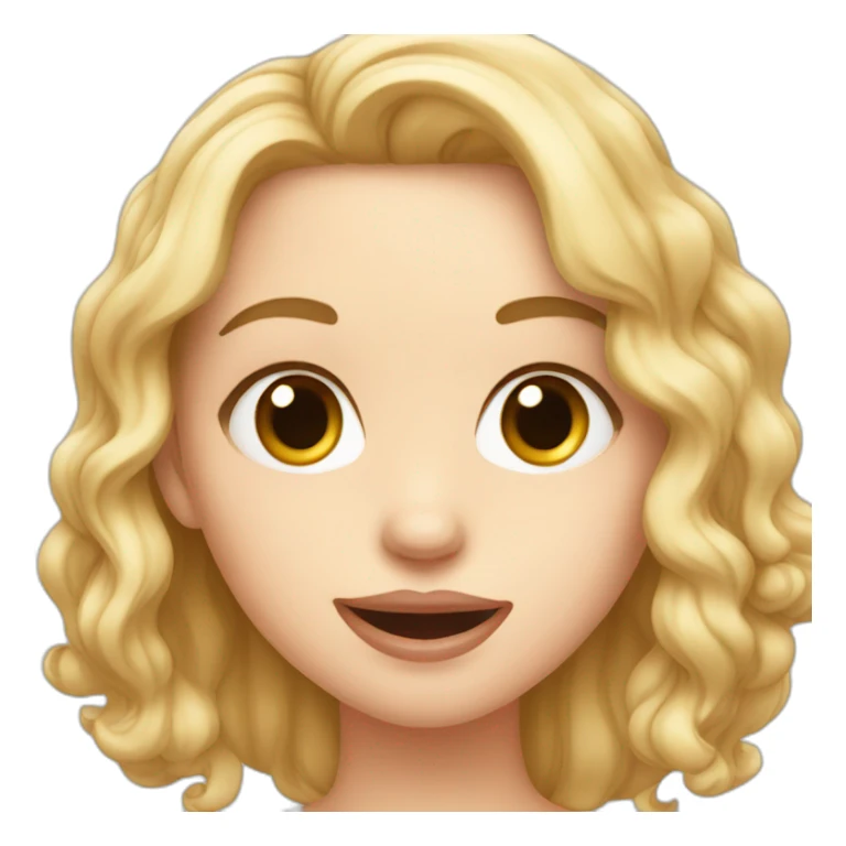 A white girl showing tongue out sticker