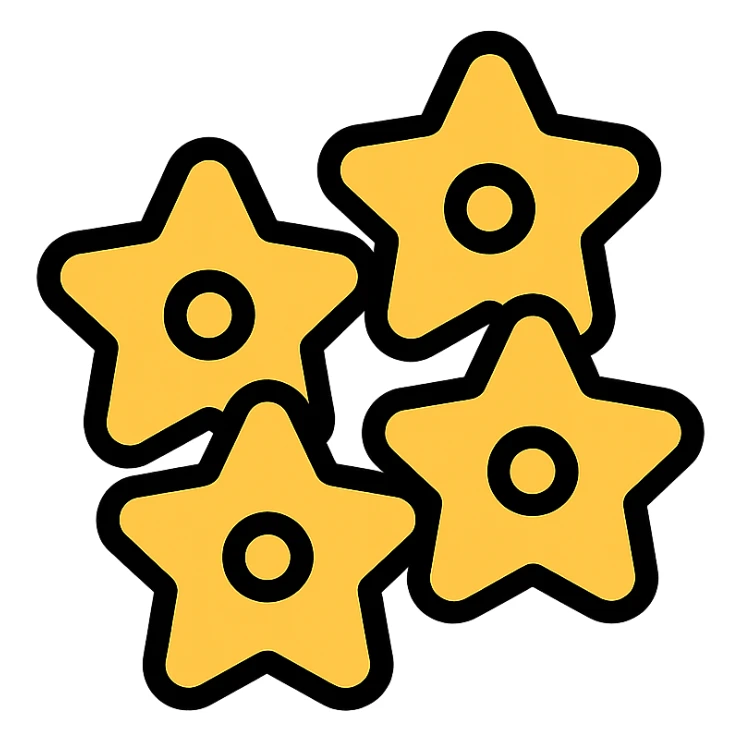 color outline icon of stelline pasta sticker