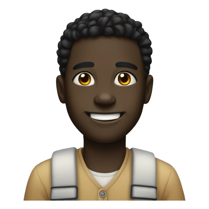 Tall black boy with white teeth little black eyes sticker