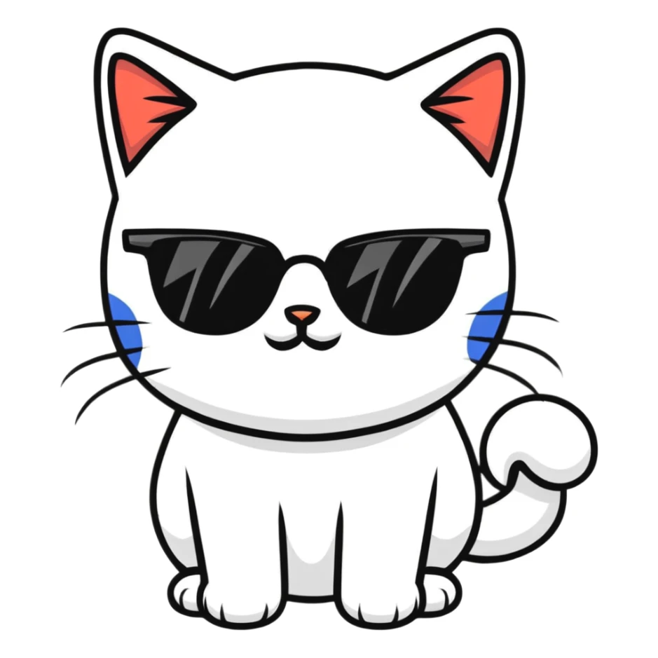 Cat with sunglasse sticker