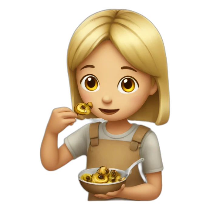 Little girl eating slugs sticker