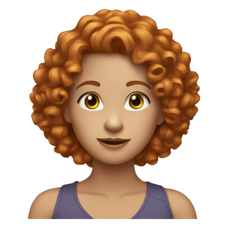 Beautiful brunette ginger girl curly hair sticker