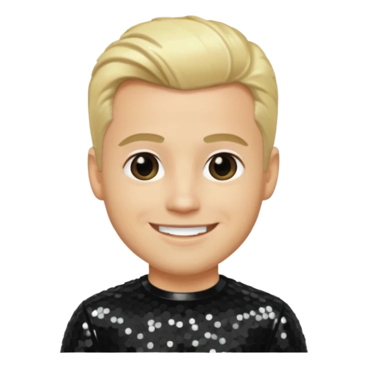 David Silveria from Korn with blonde hair, light skin, black sequin outfit sticker