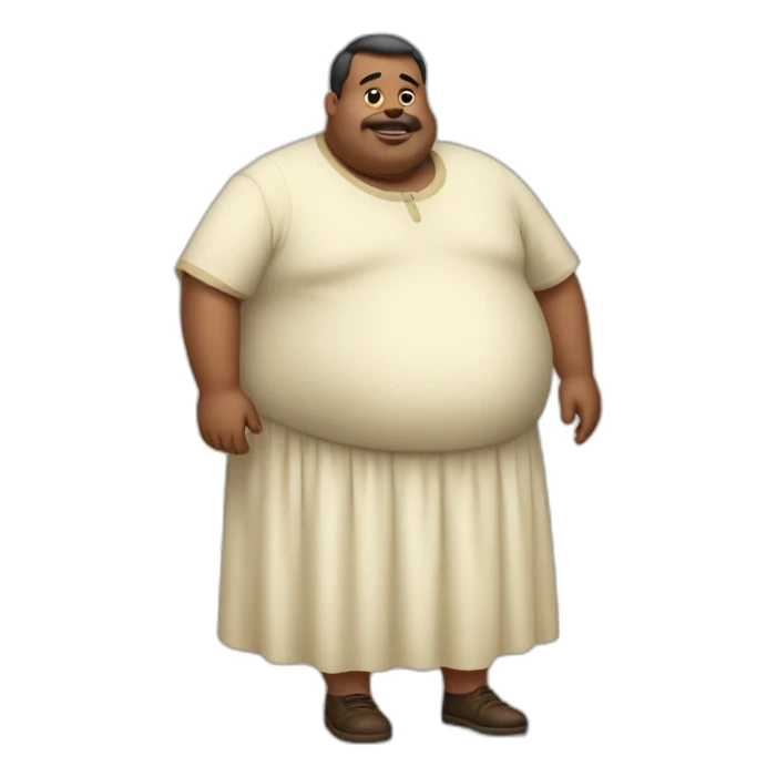 Fat man wearing a frock sticker