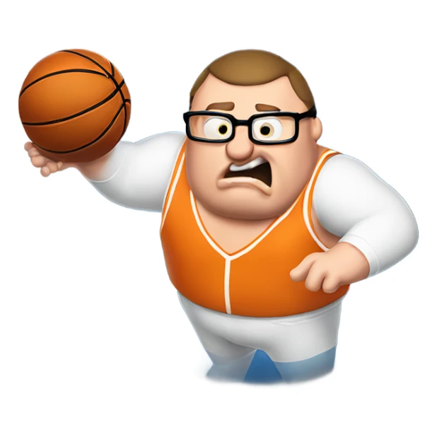 Peter griffin shooting a fade away in basketball  sticker