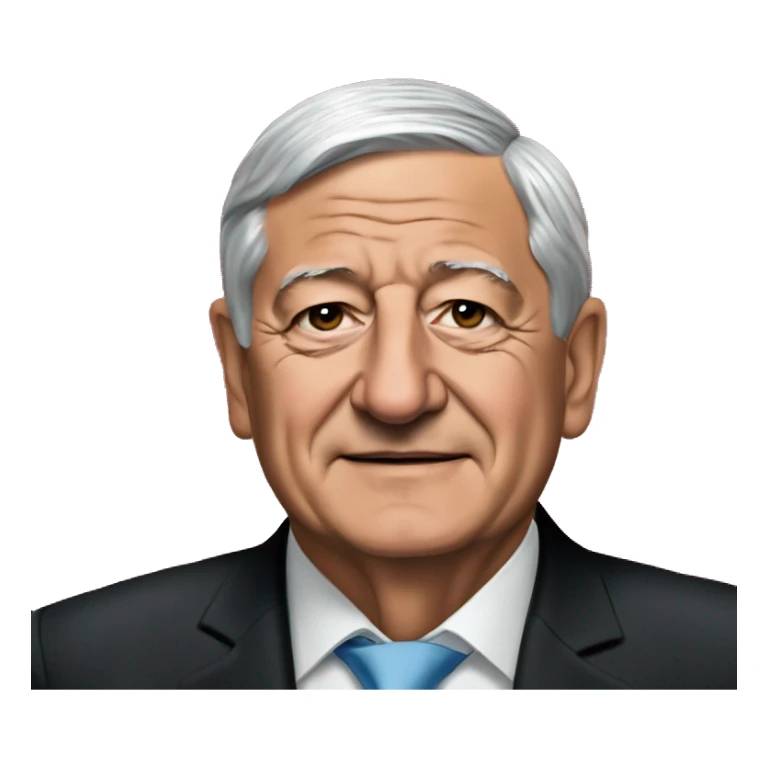 Presidente de Mexico Andres Manuel Lopez Obrador con bandera sticker