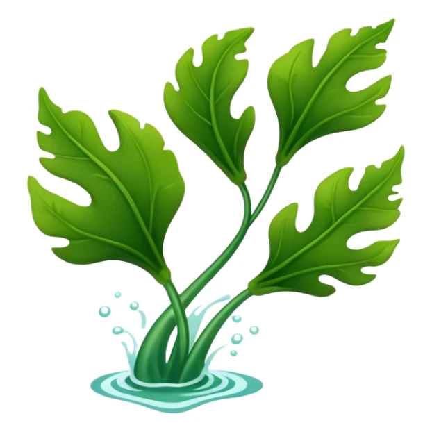 2-3 leaves simple design green seaweed sticker