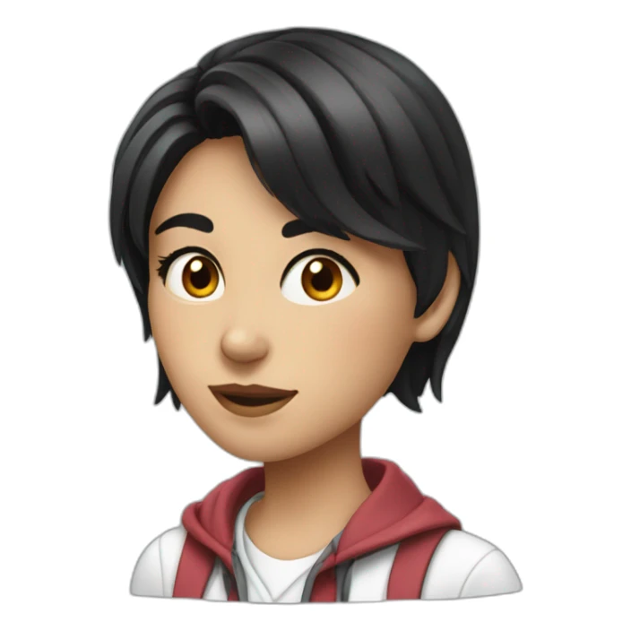 A beautiful black-haired Solvak girl who studies anatomy sticker