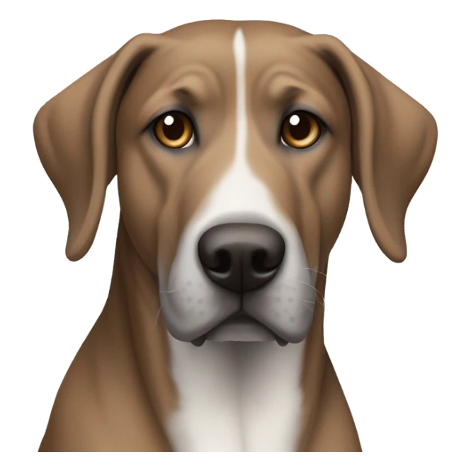 Brown and white grey hound mastiff mix with small ears sticker