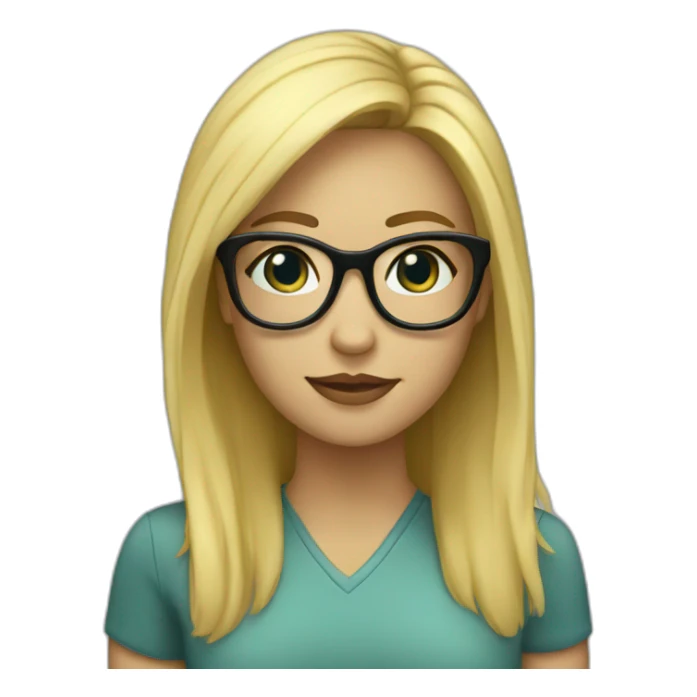 blonde-haired-girl-with-the-glases-What? sticker