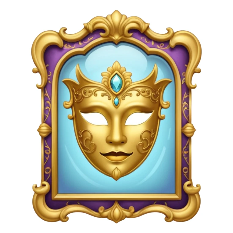 magic mirror on the wall from Shrek with a theater mask inside sticker