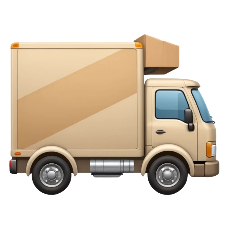 emoji of beige delivery truck, in perspective view sticker