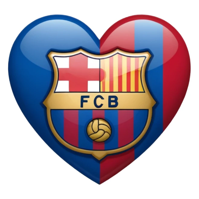 Barcelona FCB Logo in heart ❤️ sticker