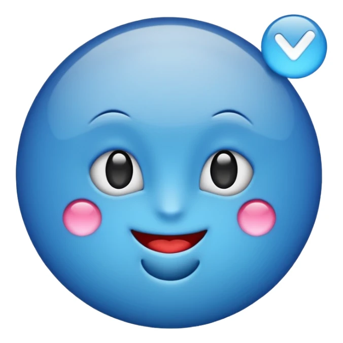 make verified check emoji, make it blue and the check sticker
