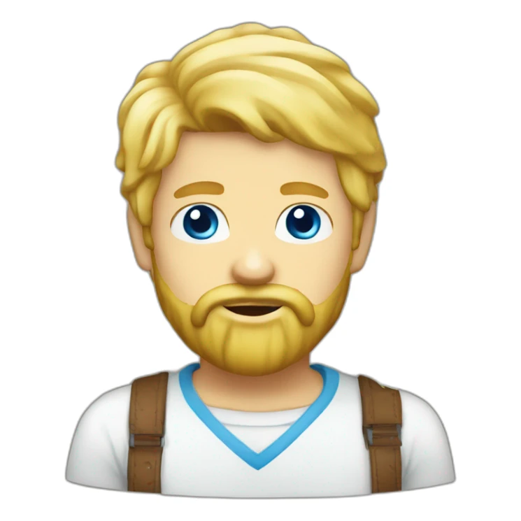 Blond man blue eyes beard Italian icecream sticker