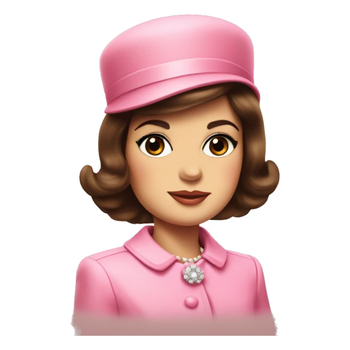 Young Jackie Kennedy in pink suit and pillbox hat sticker