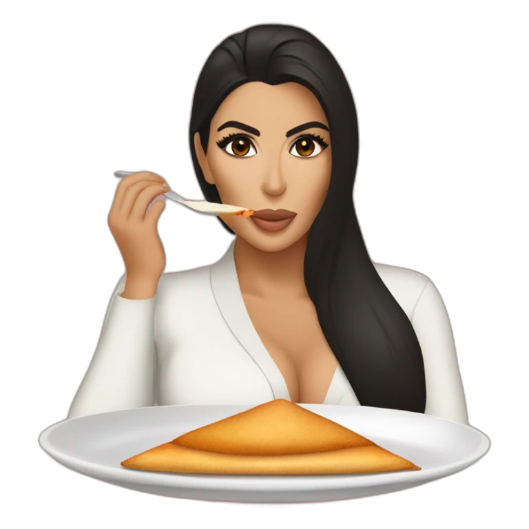 kim kardashian eating a masala dosa sticker