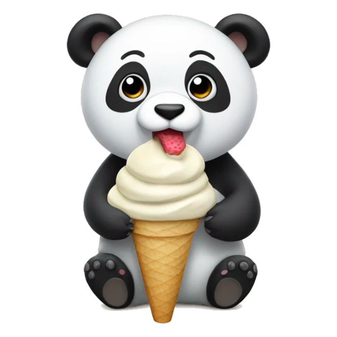 Panda eating ice cream sticker