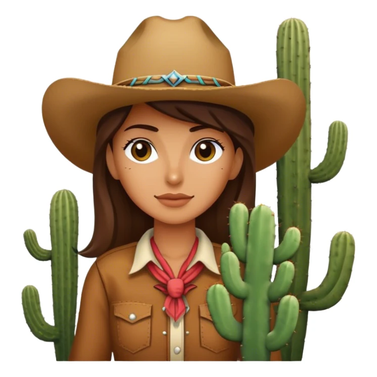 Cowgirl in front of a cactus  sticker
