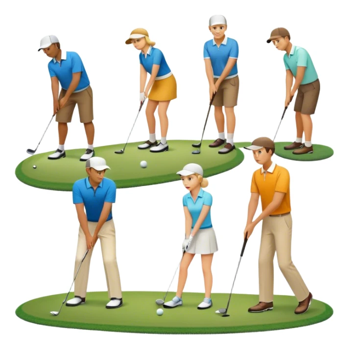 Golf people , women reader and men sticker