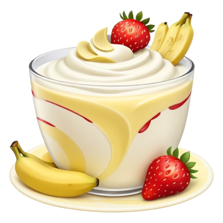 Yogurt with strawberries and bananas sticker