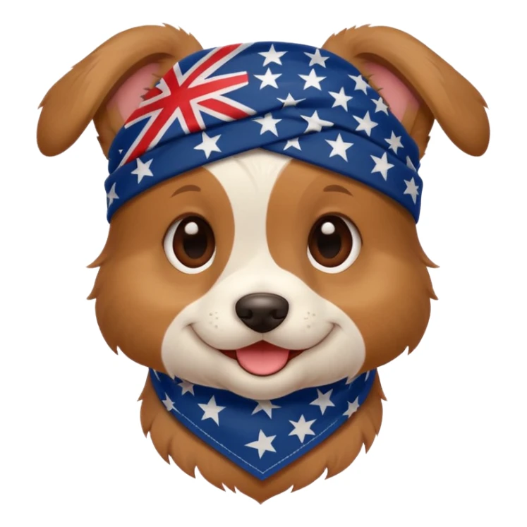 Puppy with American flag bandana sticker