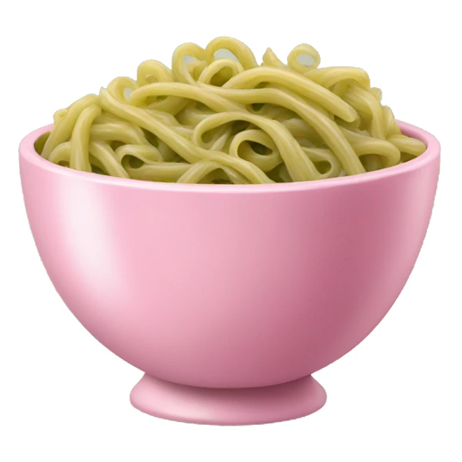 large pink bowl full of pesto pasta sticker