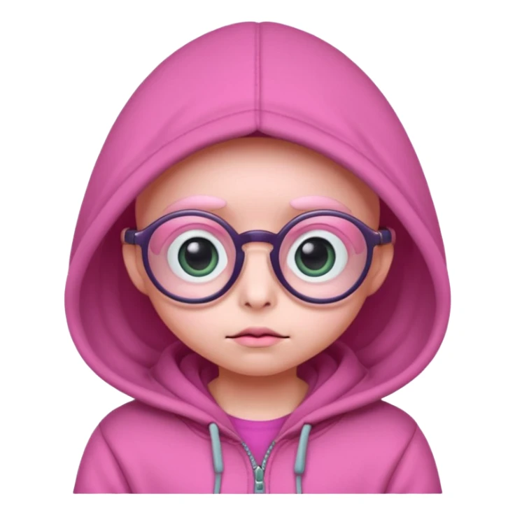 Aliens Pink, hoodie, cute big eyes, glass sticker