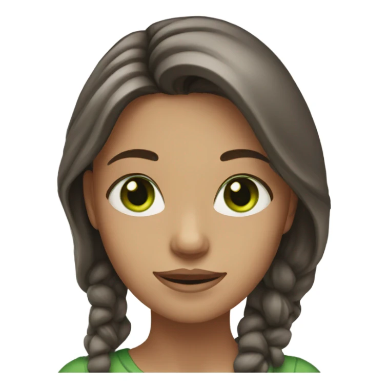 Female professional long brown hair green eyes sticker