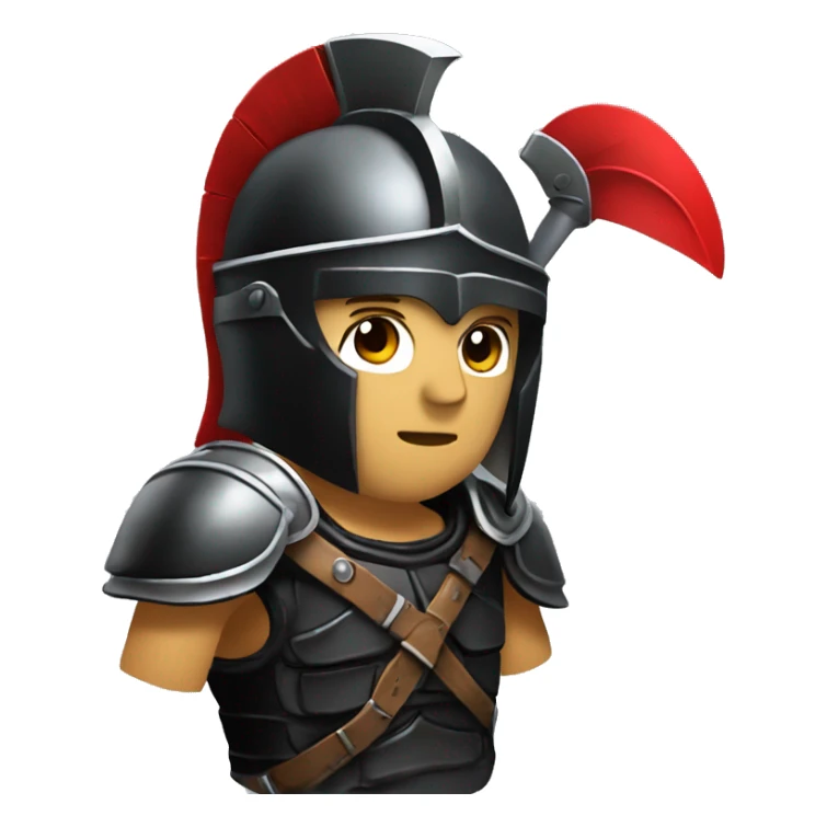 Fantasy spartan warrior male wearing detailed black armor with a red plumed helmet
 sticker