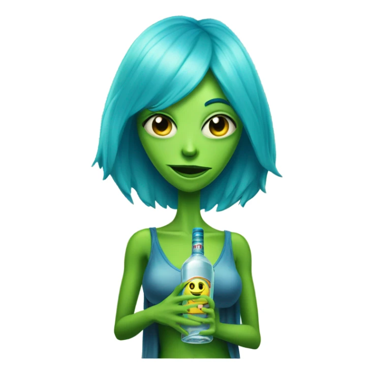 https://www.emojis.com/emoji/a-green-alien-woman-full-body-blue-hair-9oHMlHLe03N IN https://www.emojis.com/emoji/vodka-bottle-HEUPkbKfZU5 sticker
