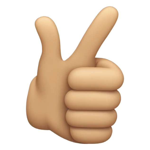 Thumbs up back of hand no fingers showing sticker