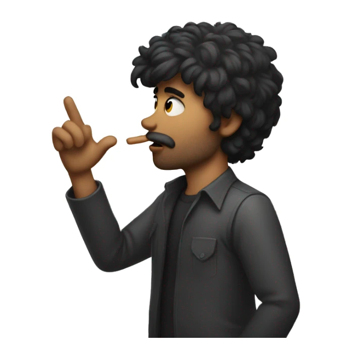 Dark hair man blowing air kiss  sticker