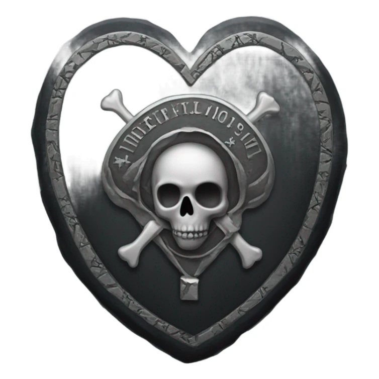 a black tombstone with the inscriptions in silver RIP  silver heart in the center sticker