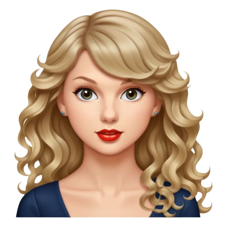 taylor swift tóc xoăn lọng sóng dài sticker