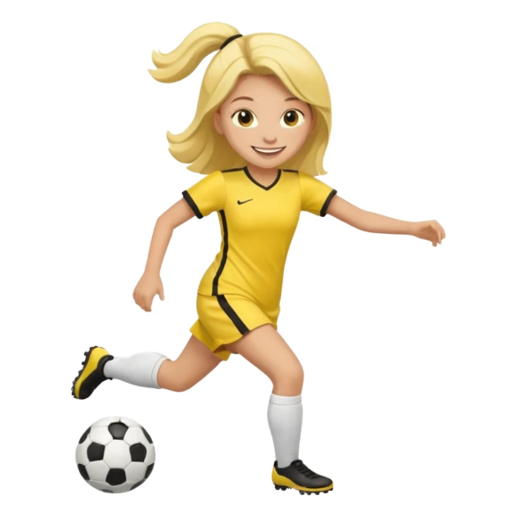 kids play soocer in yellow dress sticker