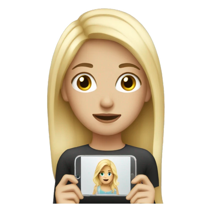Blonde haired girl with IPhone  sticker