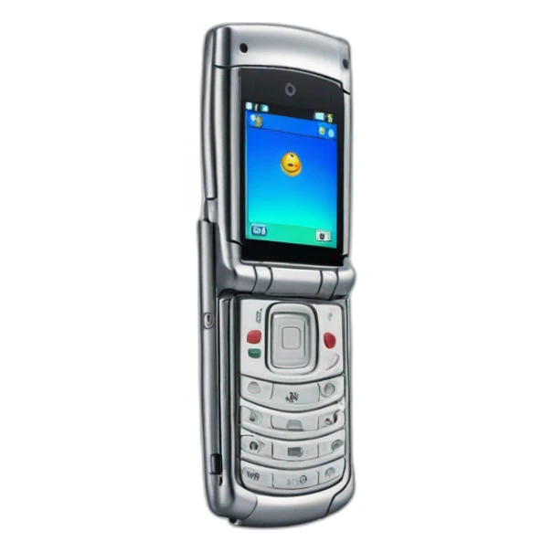 Y2k Silver Folded Motorola Razr V3 mobile device with the iconic clamshell design no buttons visible sticker