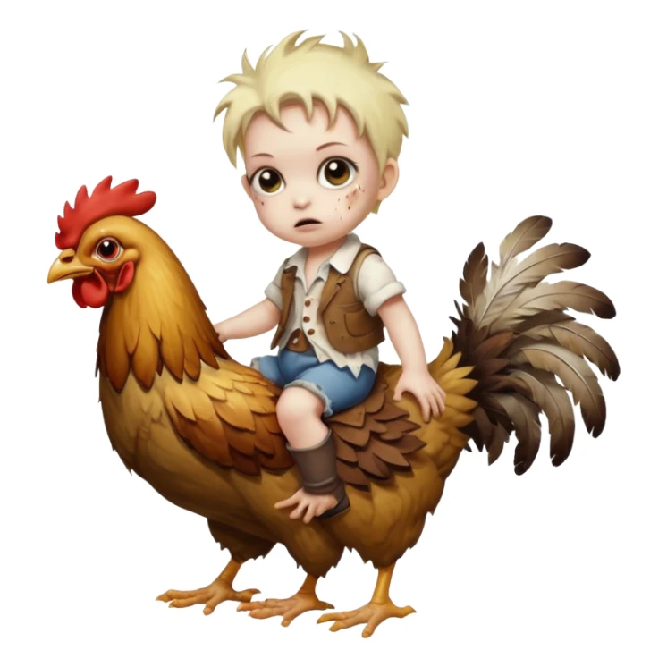 A baby zombie riding a chicken sticker