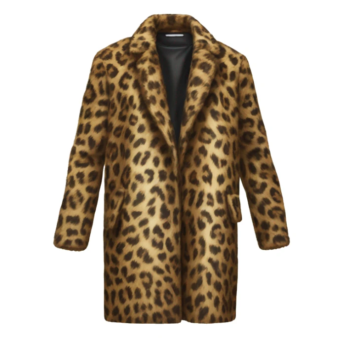 photorealistic Yves Salomon Leopard-Print Coat sticker